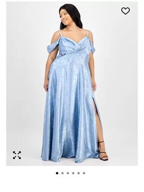 princess polly baby blue dress Say Yes to the Prom B Darlin CREAM/GOLD /LIGHT BLUE Juniors Ball Gown, 3/4